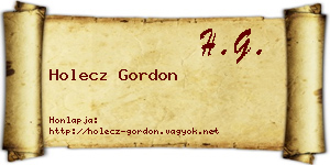 Holecz Gordon névjegykártya